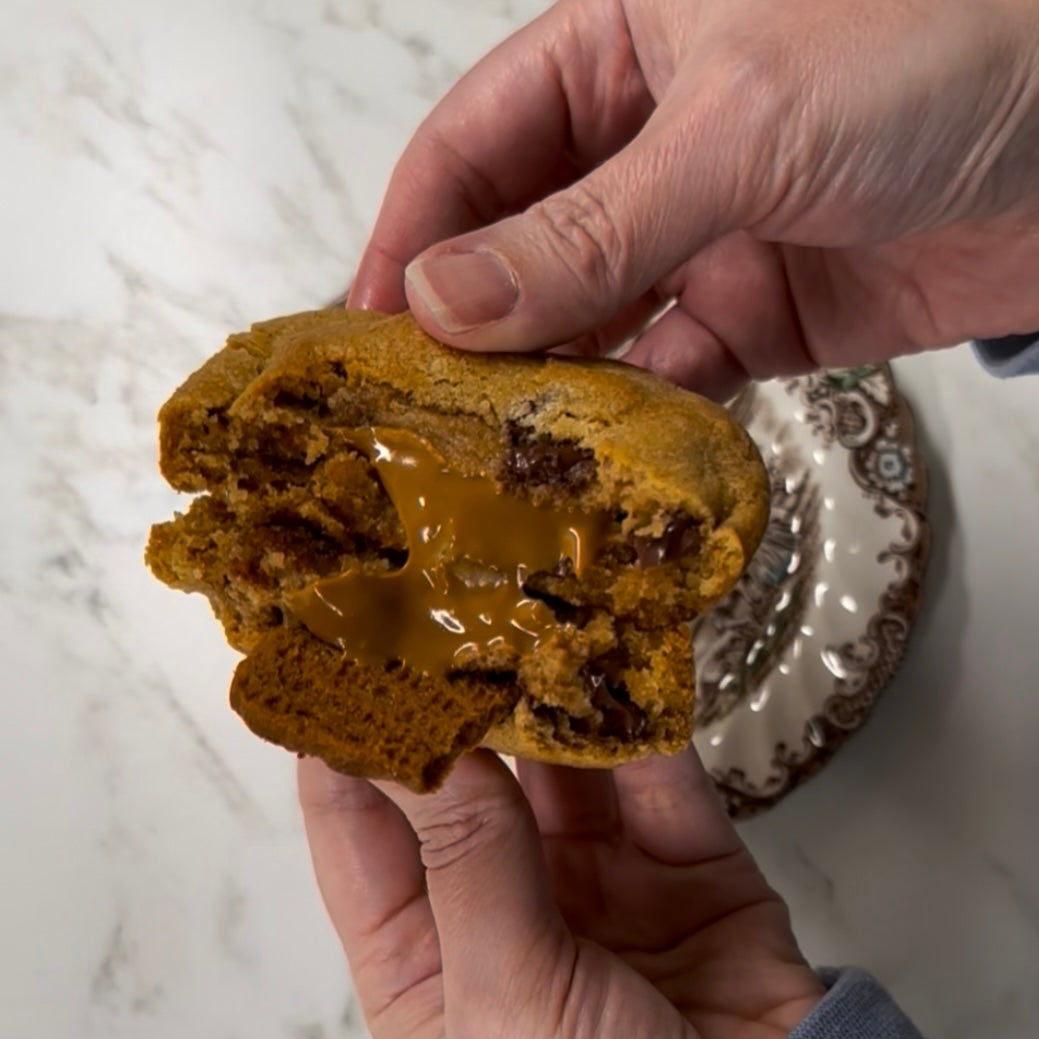 Biscoffasaurus Rex cookie butter cookies with Biscoff chunks
