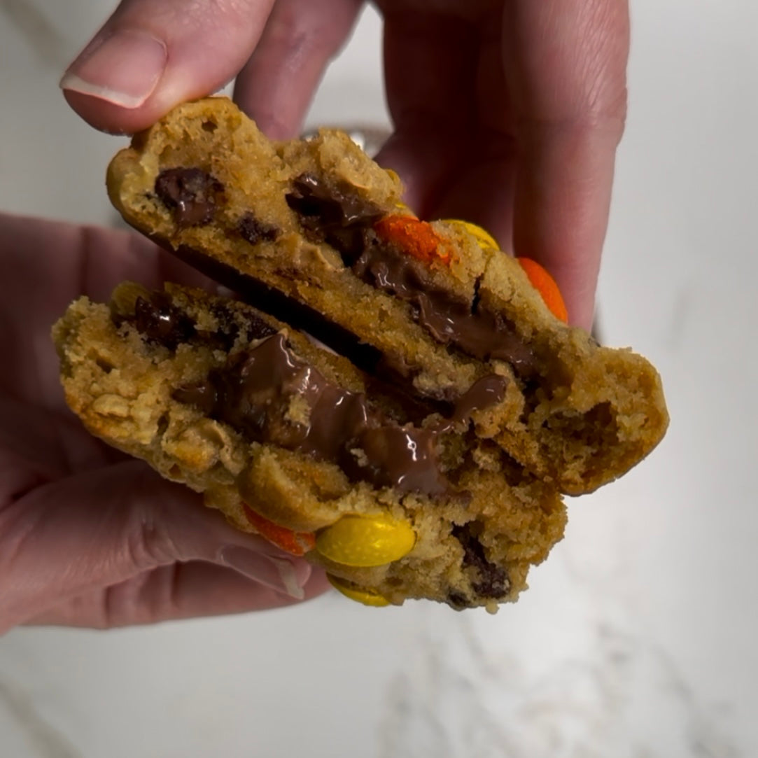 Peanut Butter Bigfoot Bomb cookie with a peanut butter cup center
