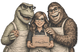 White House Food: Joni with Bigfoot and a dinosaur